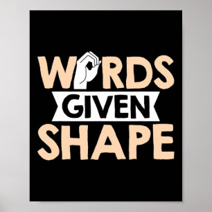 Póster Palabras con forma de lenguaje de Rótulo estadouni