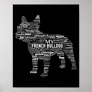 Póster Palabras de Bulldog francés para describir mi fran
