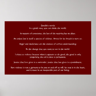 Póster Palabras de Gandhi sobre justicia y compasión