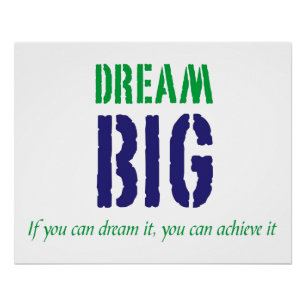 Póster Palabras de motivación grandes ideales