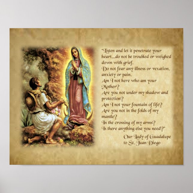 Póster Palabras de Nuestra Señora de Guadalupe a San Juan (Frente)