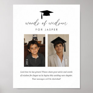 Póster Palabras de Sabiduría de Graduación Entonces y Aho