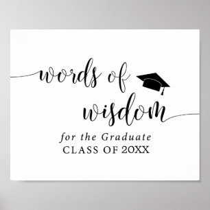 Póster Palabras de sabiduría para graduado   Rótulo de gr
