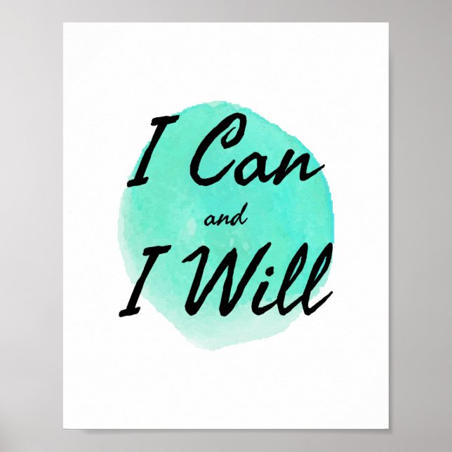 Póster Palabras inspiradoras para el trabajo y el éxito (Frente)