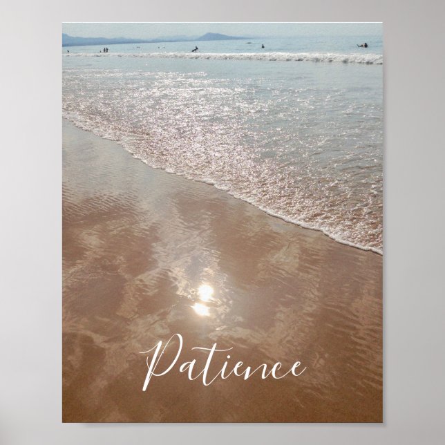 Póster Palabras inspiradoras Patience Beach Surfers (Frente)