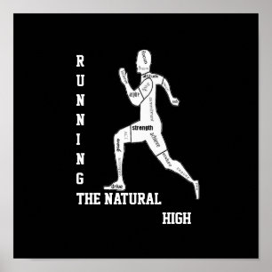 Póster Palabras motivacionales, correr - lo natural alto