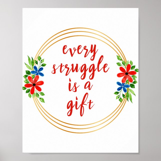 Póster palabras motivacionales y inspiradoras para el tra (Frente)