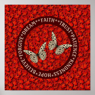 Póster Palabras motivadoras caen Inspiradoras