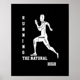 Póster Palabras Motivadoras, Correr - el Subidón Natural