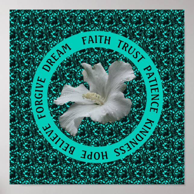 Póster Palabras motivadoras Hibiscus Inspirador (Frente)