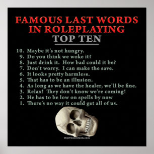 Póster Palabras pasadas famosas en el Roleplaying: Top