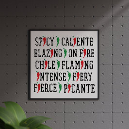 Póster Palabras picantes Diseño de Pepper en Chile