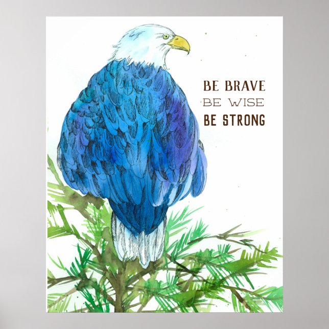 Póster Palabras positivas fuertes para los pájaros del ág (Frente)