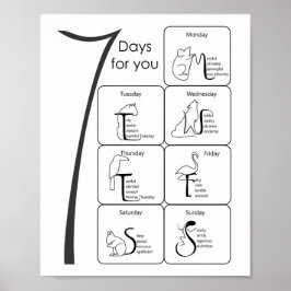 Póster palabras positivas para tus 7 días