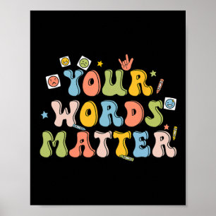 Póster Palabras Problema Patólogo Retro Salud Mental Awar