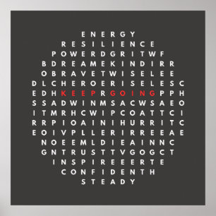 Póster Palabras que me mantienen yendo - Círculo de búsqu