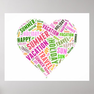 Póster Palabras relacionadas con las vacaciones