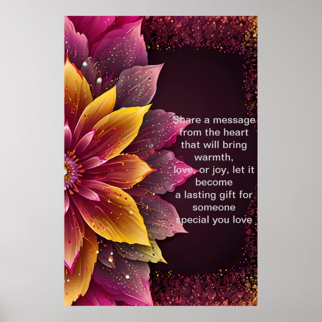 Póster Palabras sentidas: un regalo personalizado de amor (Frente)