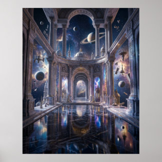 Póster Palacio Cósmico Entre Planetas