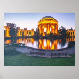 Póster Palacio de Bellas Artes al anochecer
