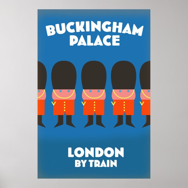 Póster Palacio de Buckingham Londres en tren (Frente)