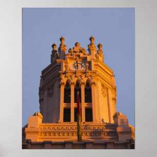 Póster Palacio de Comunicaciones, detalle de la torre, pu