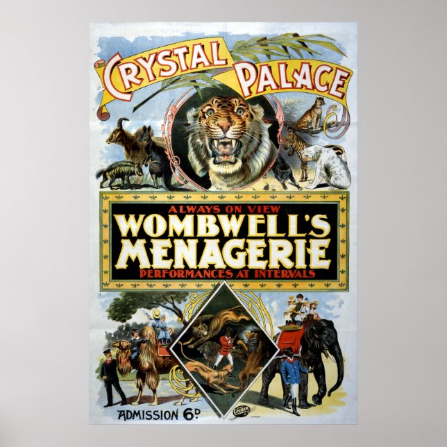 Póster Palacio de cristal de la Menagerie de Wombwell (Frente)