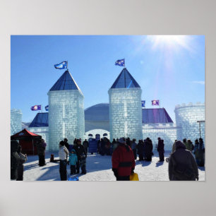 Póster Palacio de hielo en el Carnaval de Quebec, Canadá