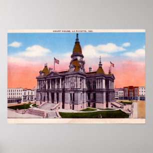 Póster Palacio de Justicia de Lafayette Indiana