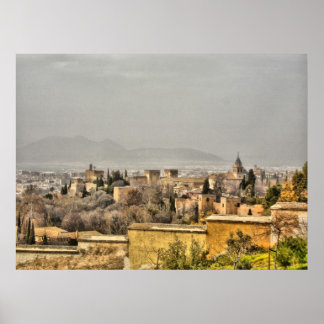 Póster Palacio de la Alhambra Granada España