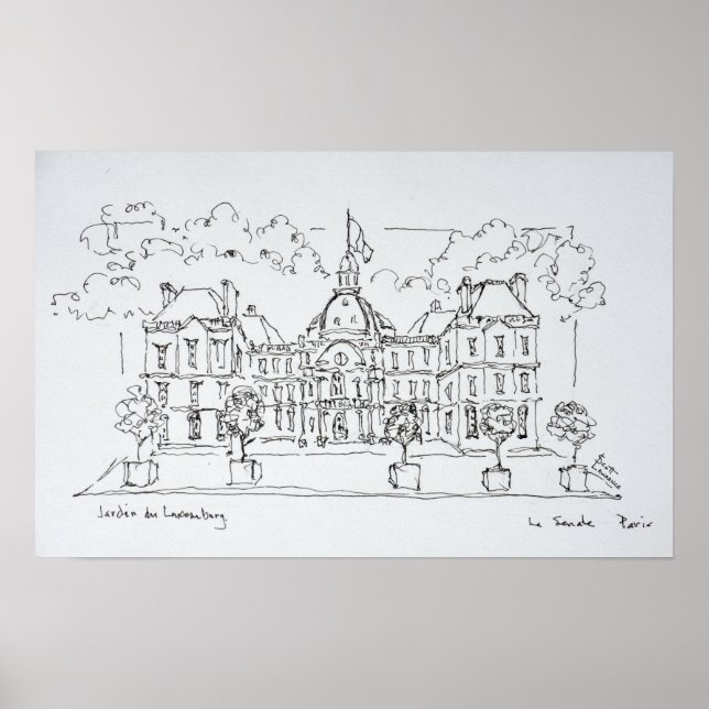 Póster Palacio de Luxemburgo | rue de Vaugirard, París (Frente)