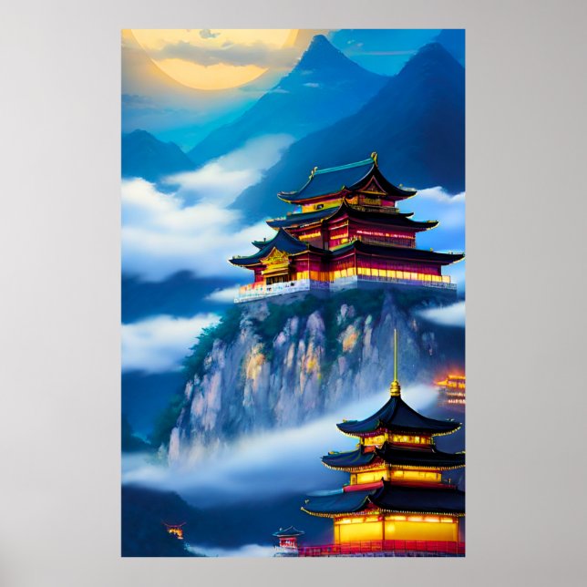Póster Palacio de Montaña Chino (Frente)