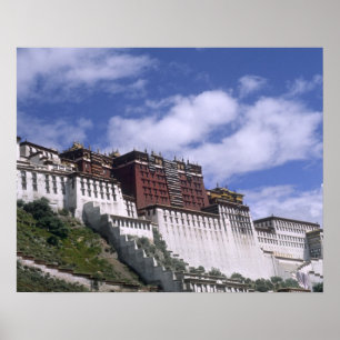Póster Palacio de Potala en la montaña el hogar del Dalai