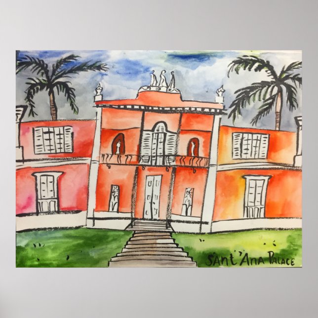 Póster Palacio de Sant'Ana Azores Ponta Delgalda São Migu (Frente)