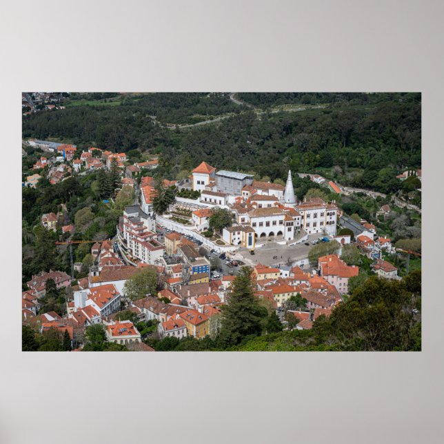Póster Palacio de Sintra desde arriba en Sintra, Portugal (Frente)