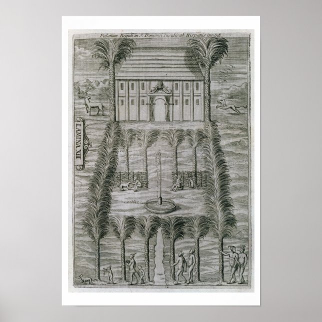 Póster Palacio del Gobernador en la isla de Dominica (e (Frente)