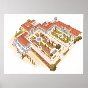 Póster Palacio del nacional de Queluz. Lisboa Portugal