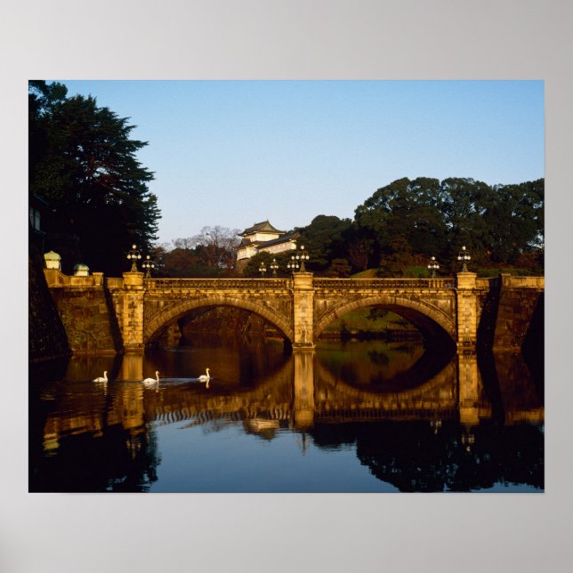 Póster Palacio Imperial, Puente Nijubashi, Tokio, Japón (Frente)