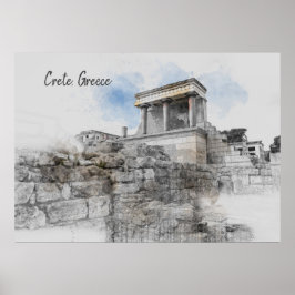 Póster Palacio Knossos, Heraklion, Creta, Grecia