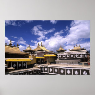 Póster Palacio Potala en el interior con escarabajos en l