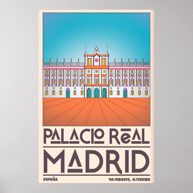 Póster Palacio Real Madrid Wall Art - Clean Lines, Bold (Frente)