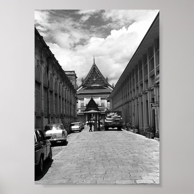 Póster Palacio real vintage Tailandia Bangkok (Frente)