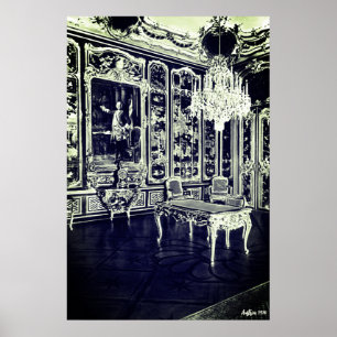 Póster Palacio Vintage Viena Schonbrunn sala Vieux Laque