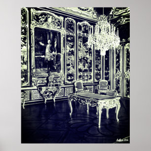 Póster Palacio Vintage Viena Schonbrunn sala Vieux Laque