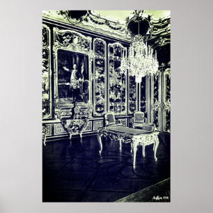 Póster Palacio Vintage Vienna Schonbrunn sala Vieux Laque