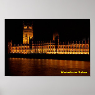 Póster Palacio Westminster de noche
