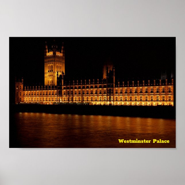 Póster Palacio Westminster de noche (Frente)