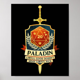 Póster Paladín Fantasía Rpg Trpg Jugador Cl