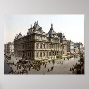 Póster Palais de la Bourse, Lyon 1900, Francia Antigua