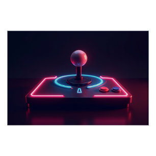 Póster Palanca de mando de Arcade Neon